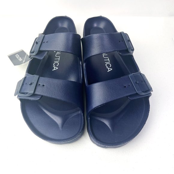 Nautica Men's Double Buckle Slide Comfort Sandal Slip-on Adjustable Waterproof - Picture 2 of 11